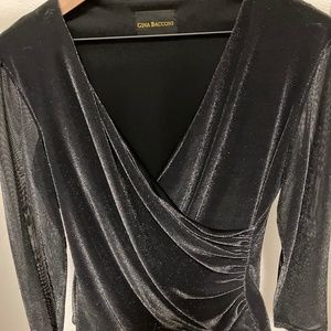 Gina Bacconi Black shimmer 3/4 sleeve Top UK14